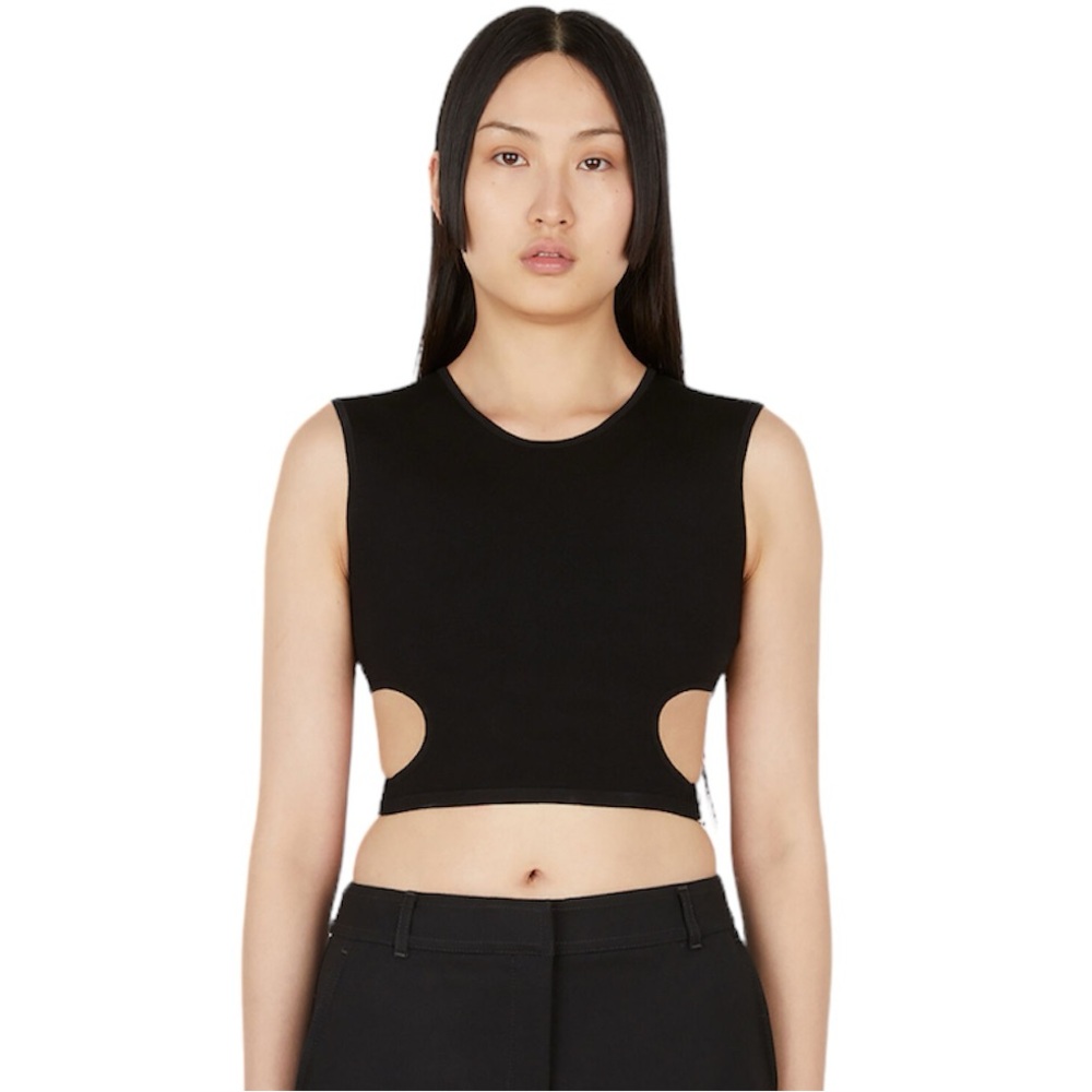 Zara Black Side Cut Out Cropped Tank Top Size XS